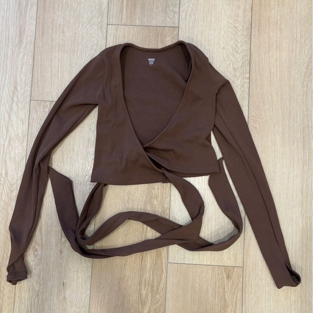 Monday Swimwear Brown Wrap Top